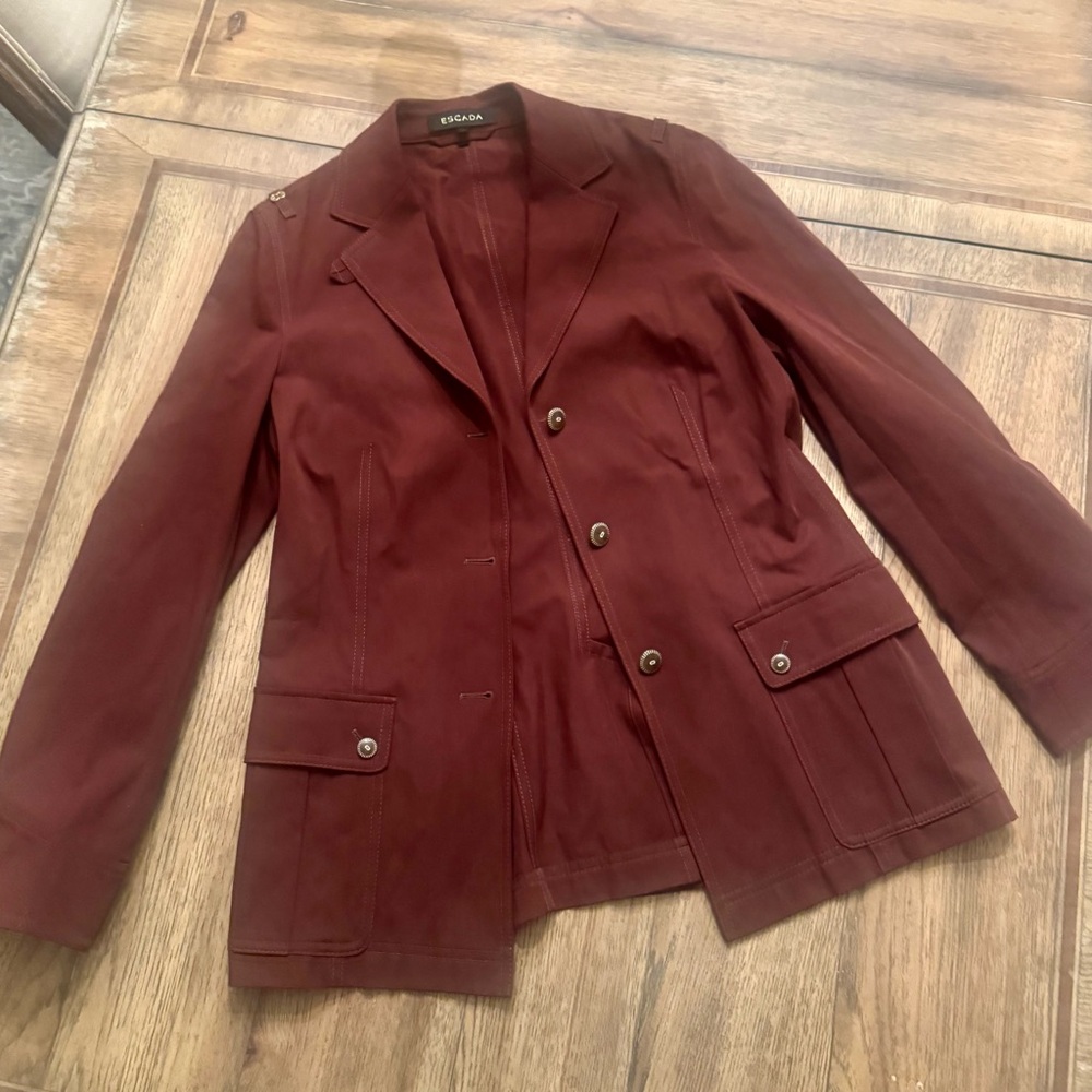 ESCADA Vintage Black Label Brown Button Down Blazer Jacket EU 38 US 6/8